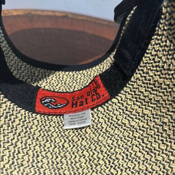 San Diego Hat Company Packable Sun Hat Black and Cream Ultra Braid NEW - Picture 5 of 6